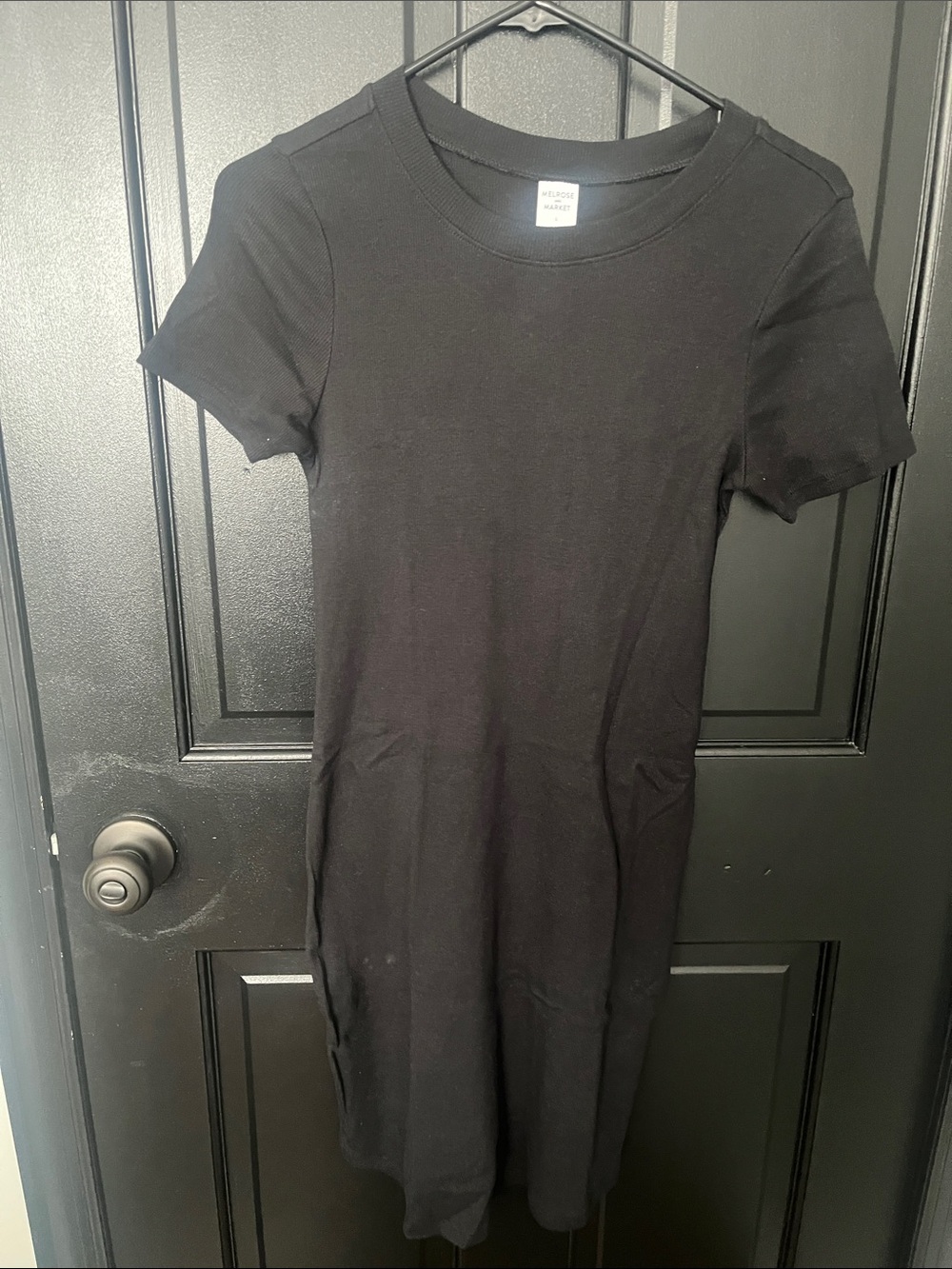 Melrose and Market Black Short-Sleeve Mini Dress